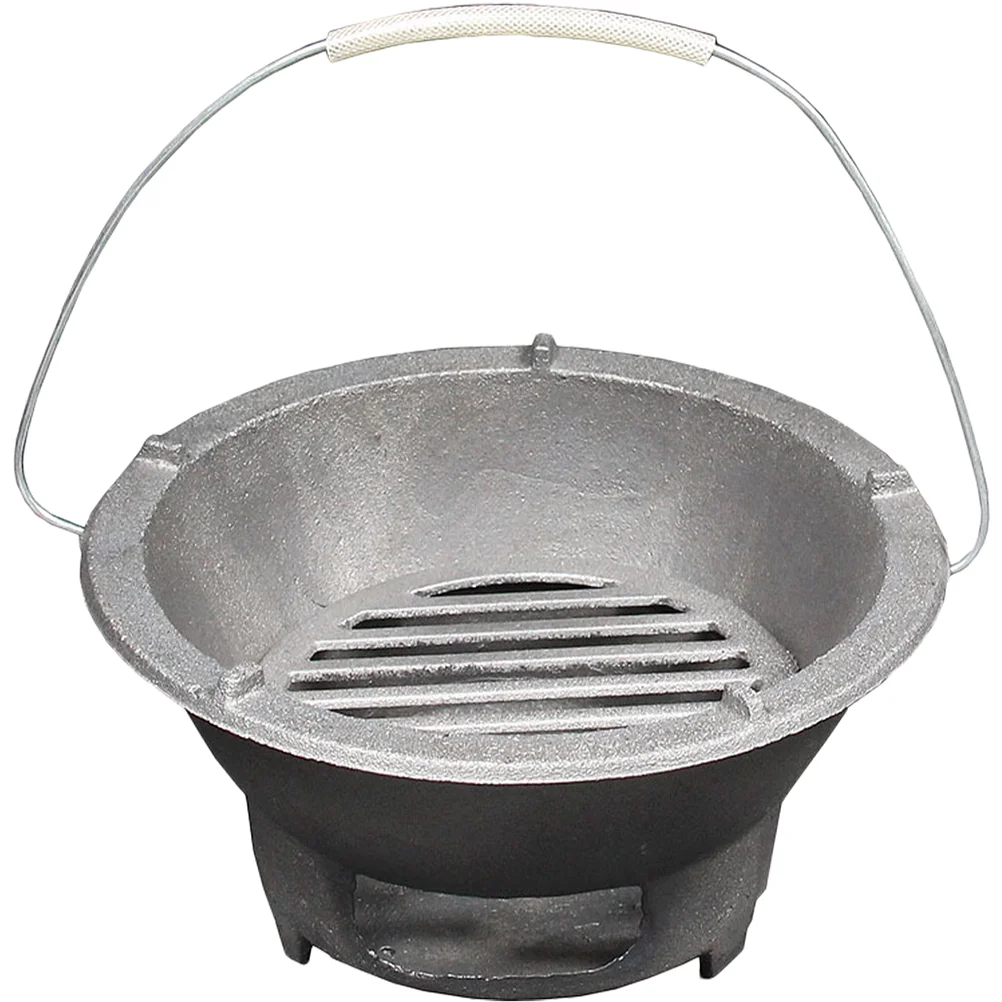 1Pc Premium Cast Iron Stove Multi Functional Charcoal Barbecue Grill Portable Outdoor Bbq Cooking Tool Reusable Fireplace Pit
