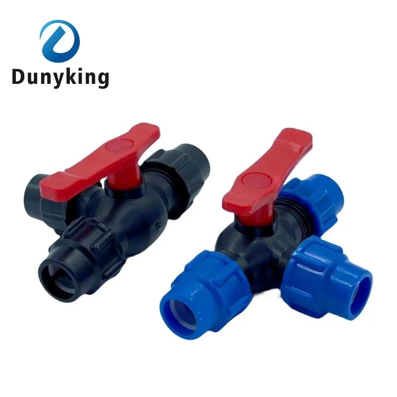 PE Three-way Fast Connection Valve Tee T-type Plastic Pipe Valve 20/25/32/40/50/63mm Agricultural Garden Tap Water Irrigation