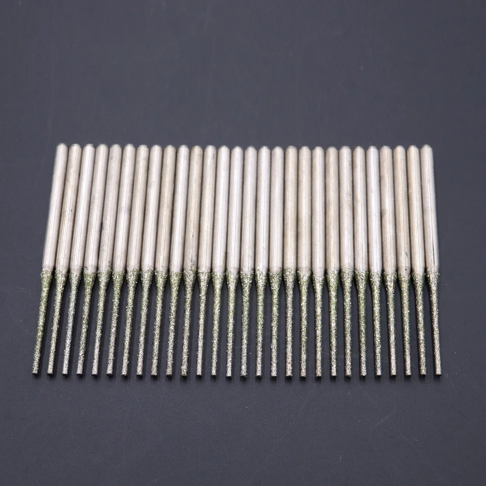 Brocas de pulido de diamante Ultralong, vástago de 100mm, brocas de agujero de perforación pequeñas de 2,3mm-0,8mm, brocas de perforación de Jade de