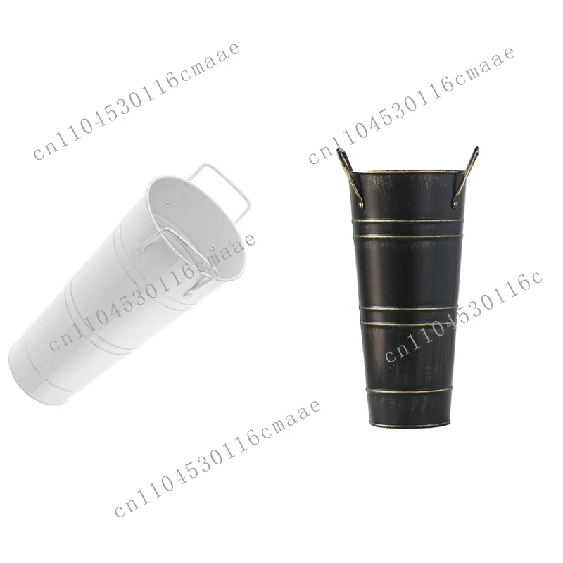 新しい傘立て レトロな古い樽型フラワーアレンジメント装飾 丸型傘収納樽 ドア装飾-B61B