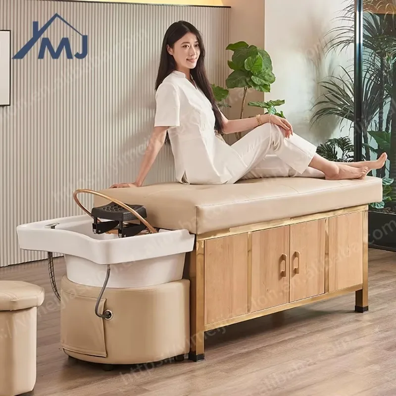 Hair Salon Massage Table Electric Luxury Head Therapy Shampoo Beds Head Spa Bed