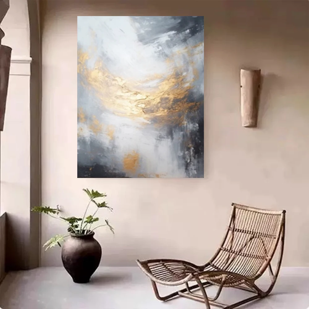 Abstract Sea view wall Painting Modern canvas Wall Art Canvas Sofa mural Thick oil texture Hand-painted oil painting Home Decor