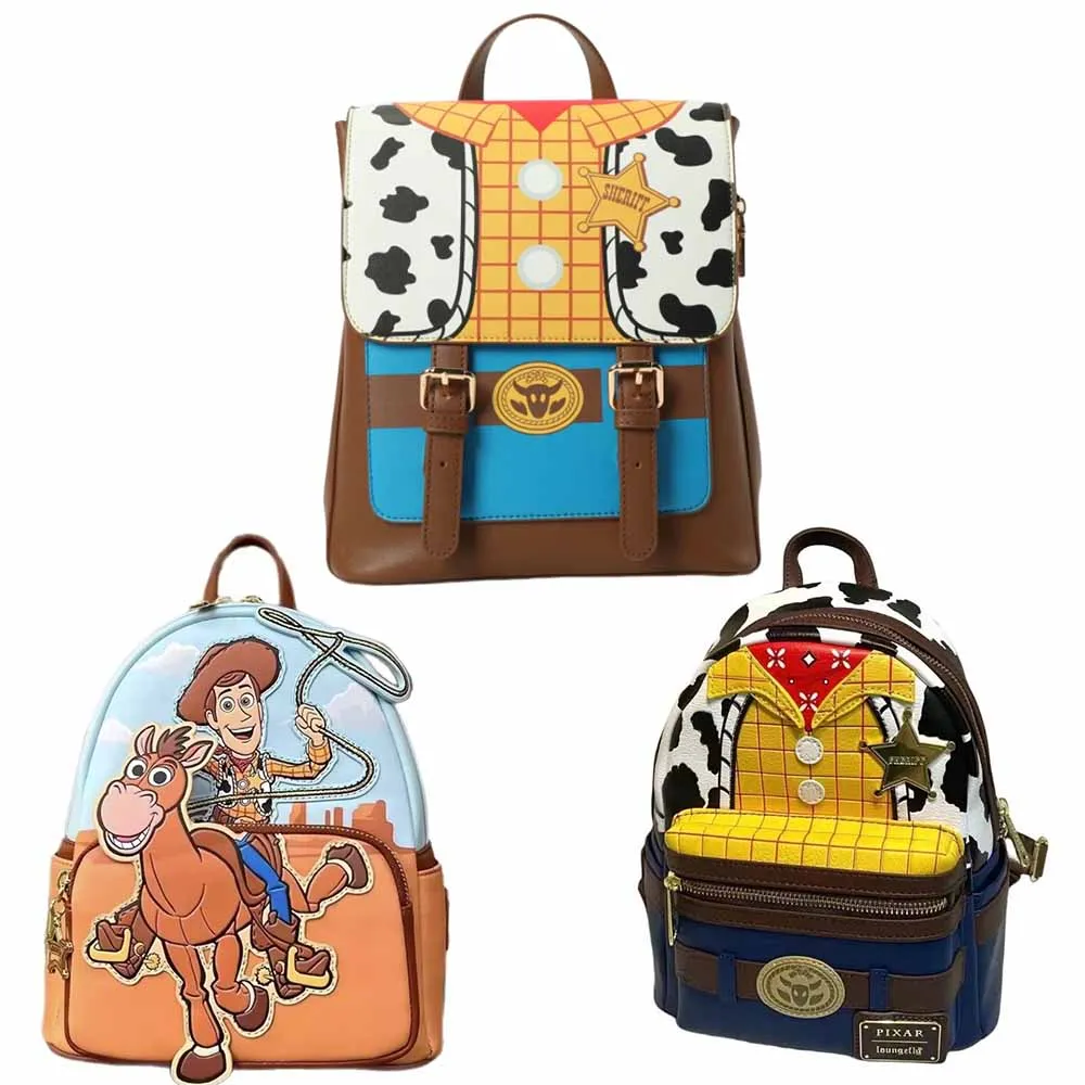 Toy Story Sheriff Woody Cartoon Image Fashion Backpack Princess Mini Bag Lilo & Stitch Backpack Girl Gift Bow Bag