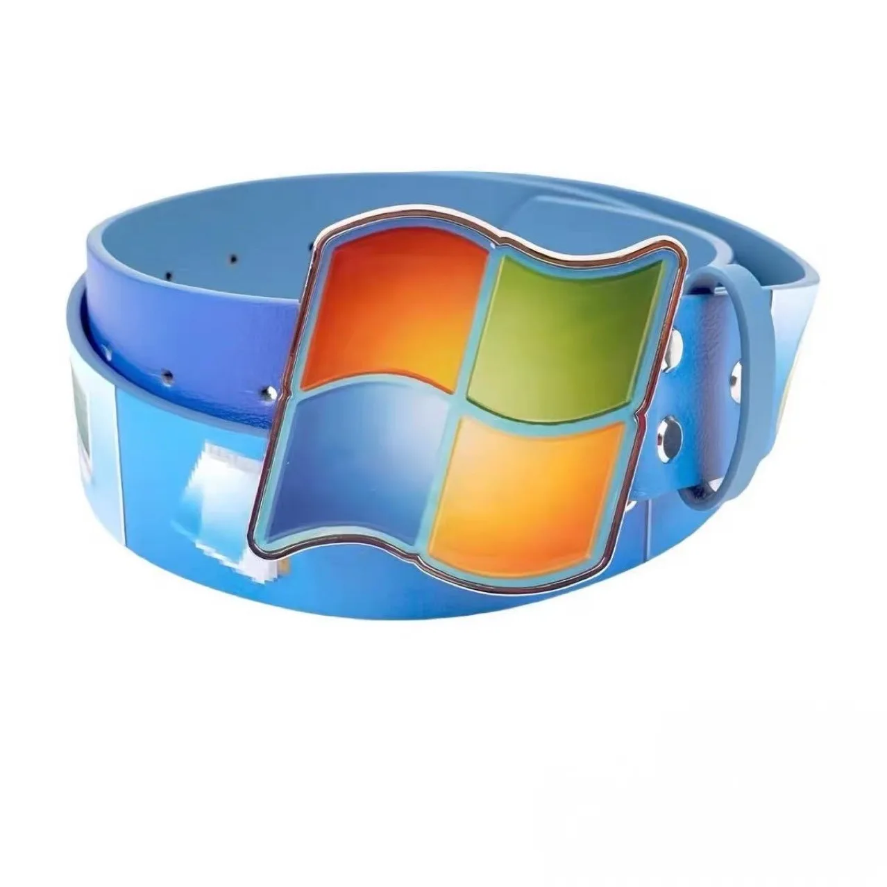 Nostalgic Design Y2k Windows Logo Belt, Innovative Creative Personality, High-end Belt For Men And Women, Punk Role-playing Part