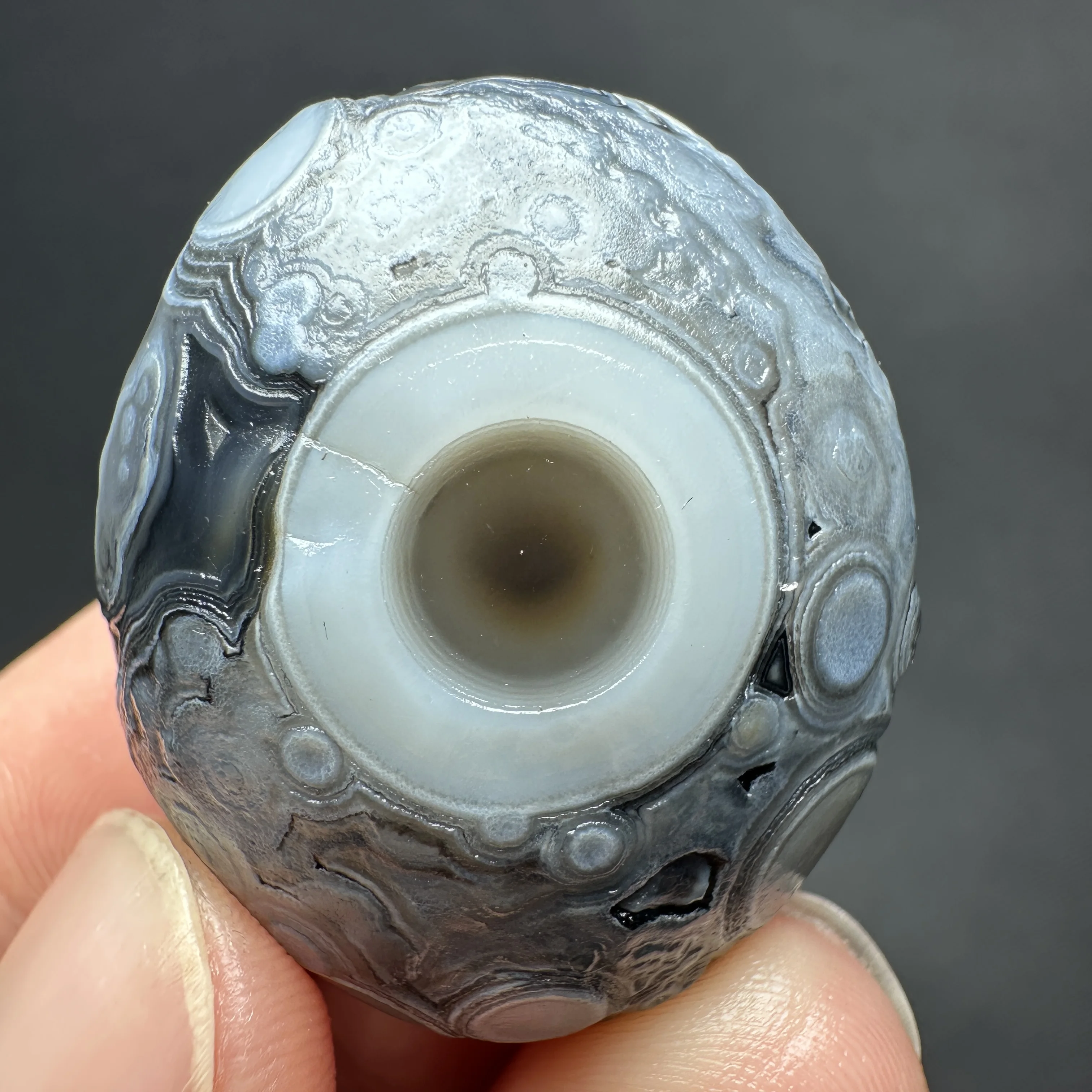 Natural Madagascar Ocean Jasper Palm Stone Black White Eye Agate Healing Crystal Massage Wand Collection