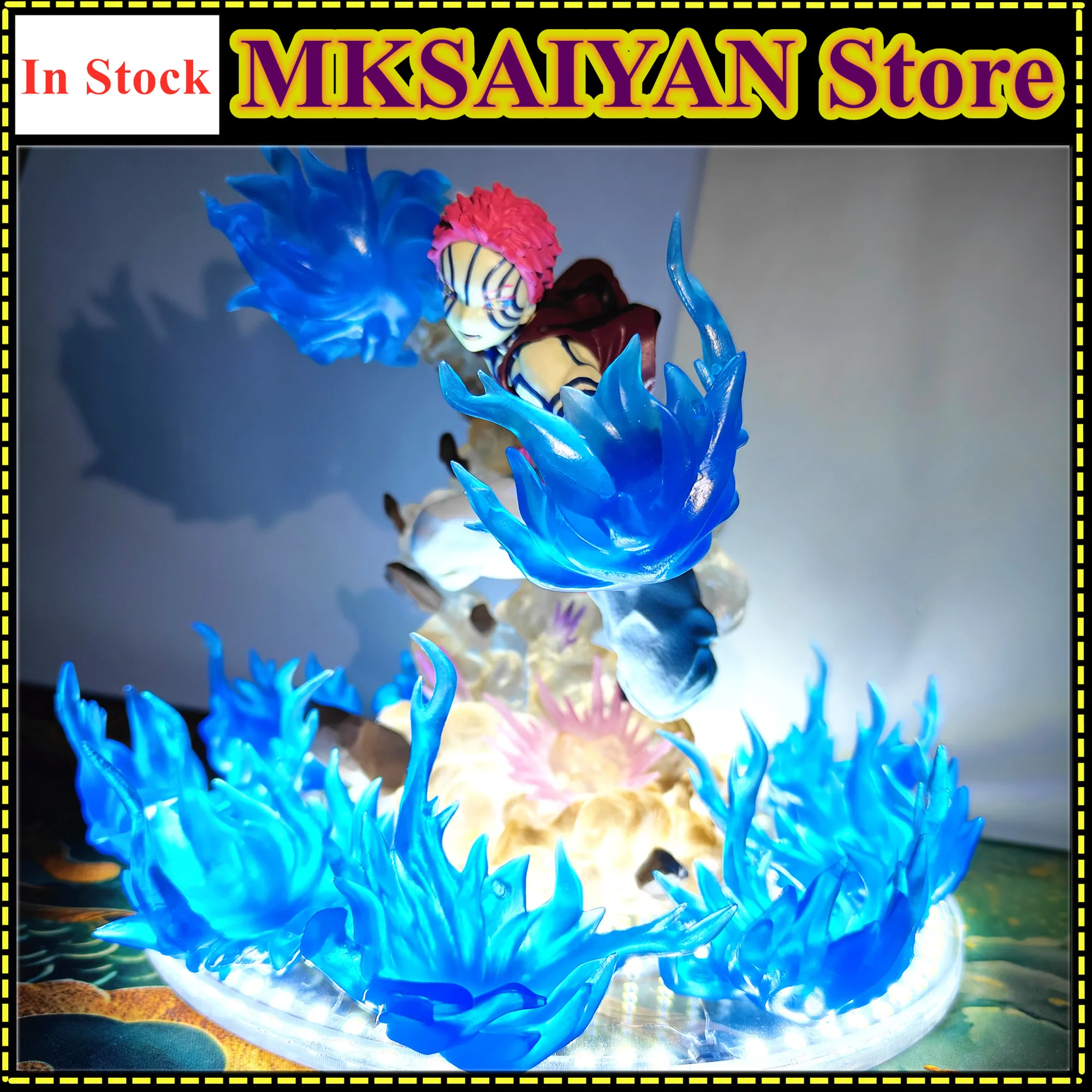 Anime Dämon Slayer NULL Akaza Hakuji DIY Lampe Wirkung Action Figur Spielzeug Kimetsu keine Yaiba Unendlichkeit Schloss PVC Modell Sammlung