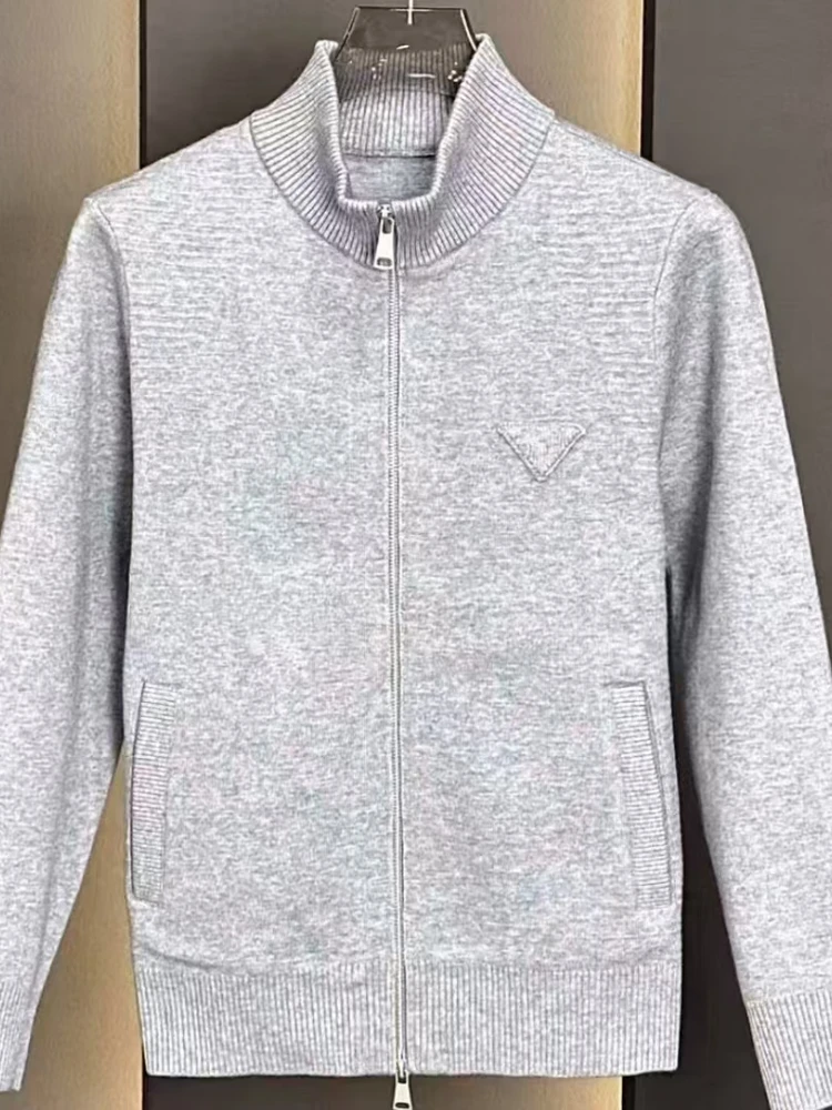 

Men's Knitted Sweater Jaet Stand Collar Casual High Quali Faionable New Arrival Autumn Winter Zipper Closure Long Sve