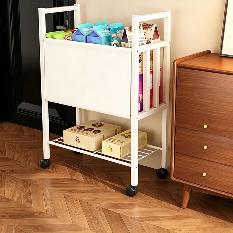 New Double-layer Large Capacity Dirty Clothes Basket Household Laundry Basket Movable Storable Small Cart For Clothes Collection