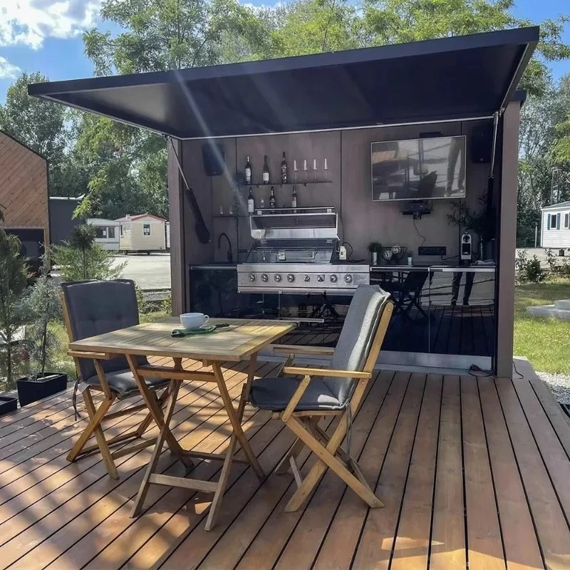 BBQ House All-In-One Heavy-Duty Grill Eco-Friendly Anti-Corrosion Modern Style Waterproof Kitchen House Customized Sturdy Patio