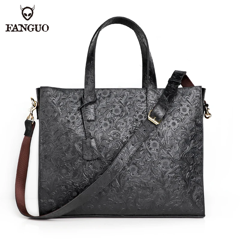 Luxury Soft Cowhide Handbag Briefcase Vintage Large Capacity Tote Bag Weekend Male Shoulder Messenger Crossbody Bag