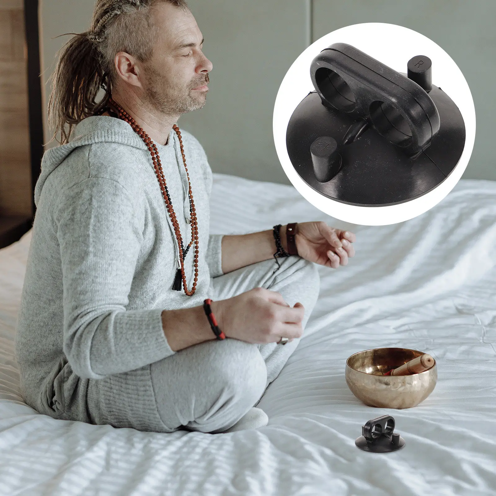 Singing Bowl Suction Cup Handle Sound Bowl Lifter Rubber Accessories Replacement Tool Secure Stability Anti-Slip Holder