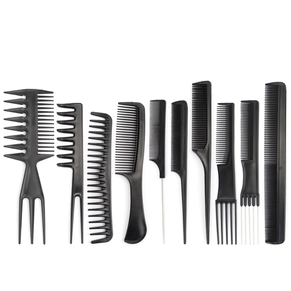 

10pcs Barber Hairdressing Combs Multifunction Hair Detangler Comb Anti-static Haircare Hairstyling Tool Set Stylist Accessories