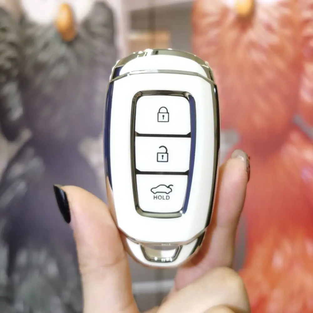حافظة مفاتيح السيارة من البولي يوريثان حافظة حماية ناعمة لسيارة Hyundai KONA Encino Solaris Azera Grandeur Ig Accent i30 Ix35 Santa Fe Palisade