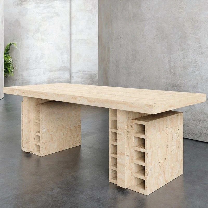 Travertine dining table designer style retro style decoration long table