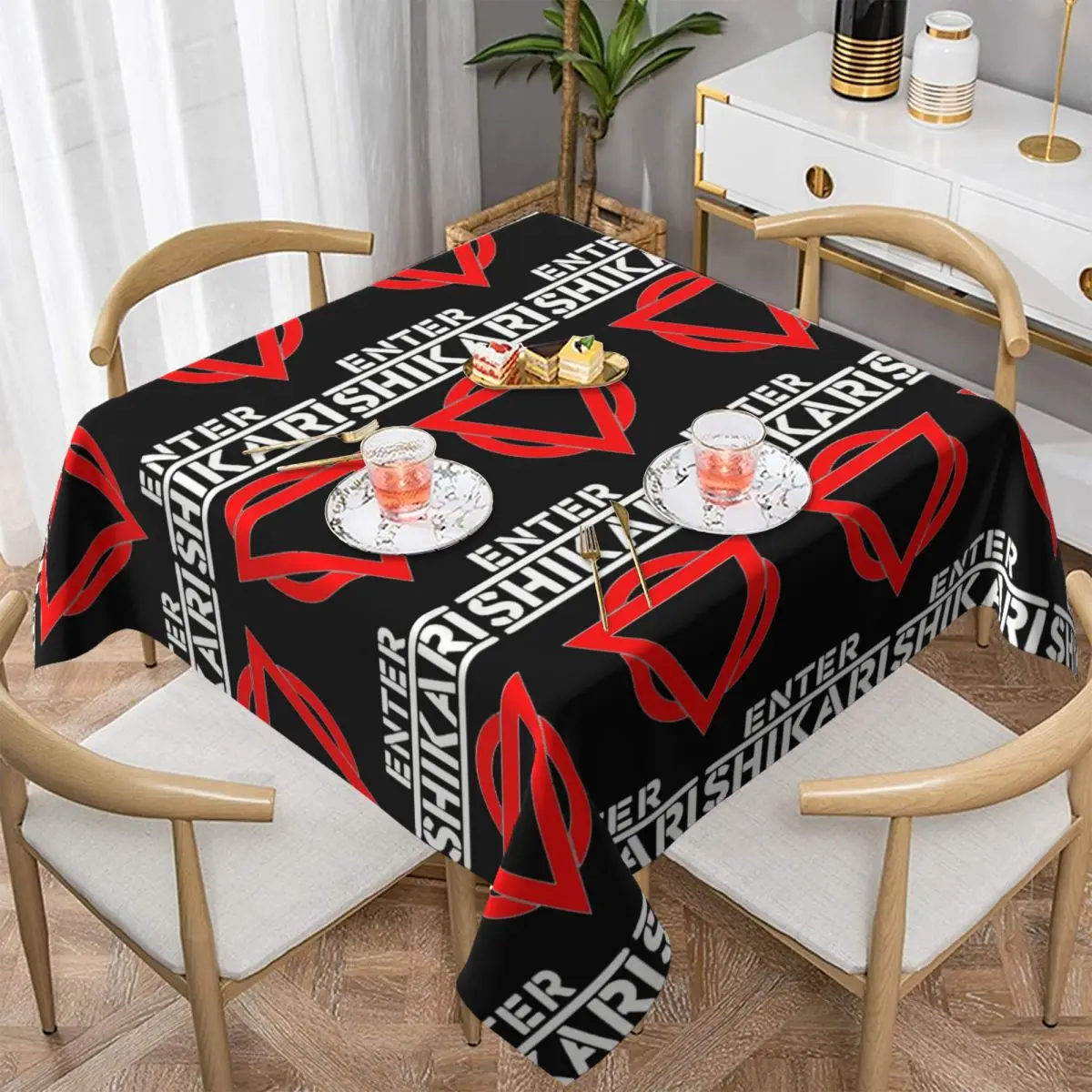 

Водонепроницаемая квадратная скатерть с графическим рисунком Enter Shikari Rock Band, маслостойкая скатерть для кухонных мероприятий, чехол для обеденного стола