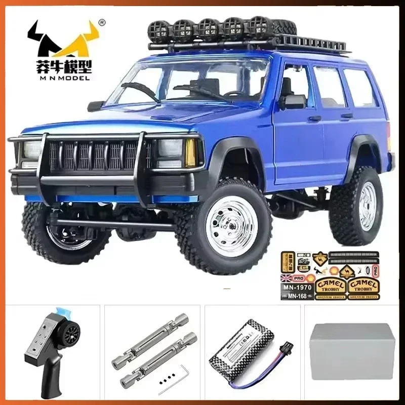 Mn mn82 1:12 carro rc retrô com luzes led simulação em escala completa lc79 profissional 4wd captador de controle remoto brinquedos modelo de caminhão rc