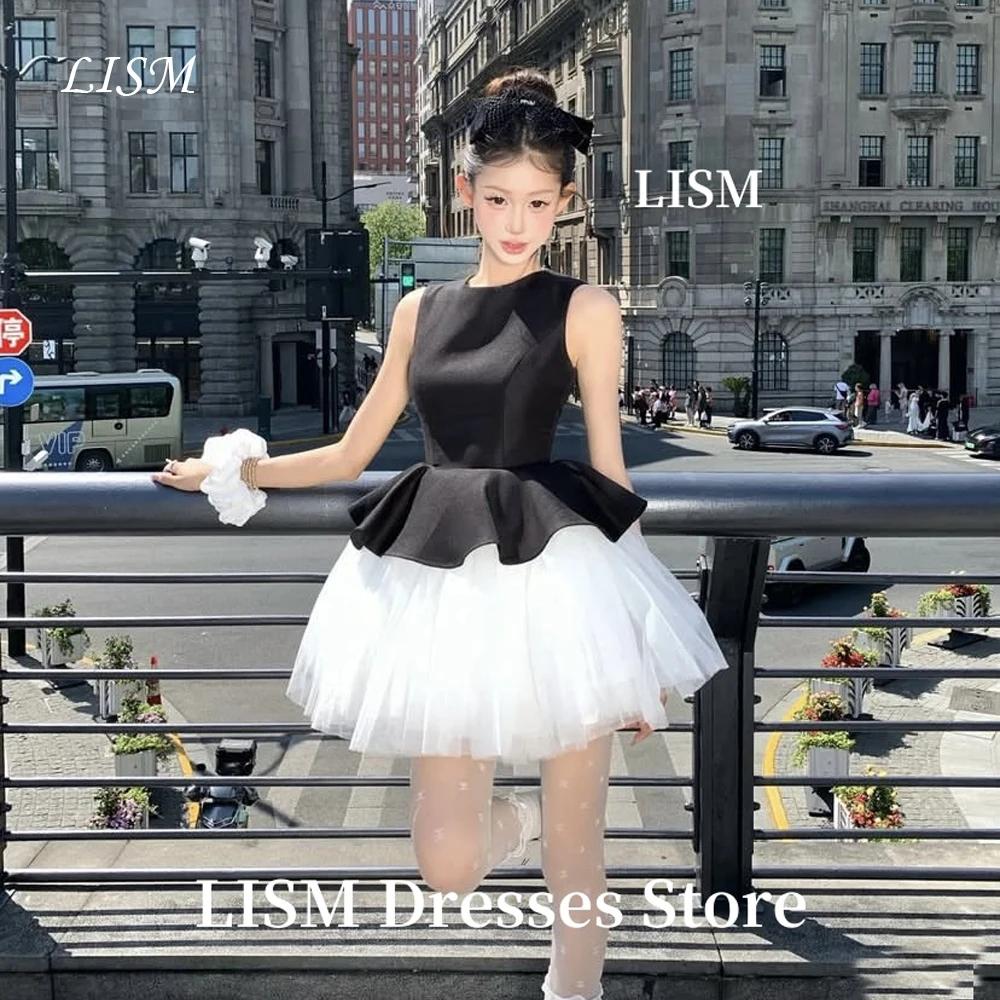 

LISM Colorful Mini Wedding Party Dresses Sweet Soft Satin Tulle Short Prom Dresses Birthday Party 웨딩드레스 Customized Corsets