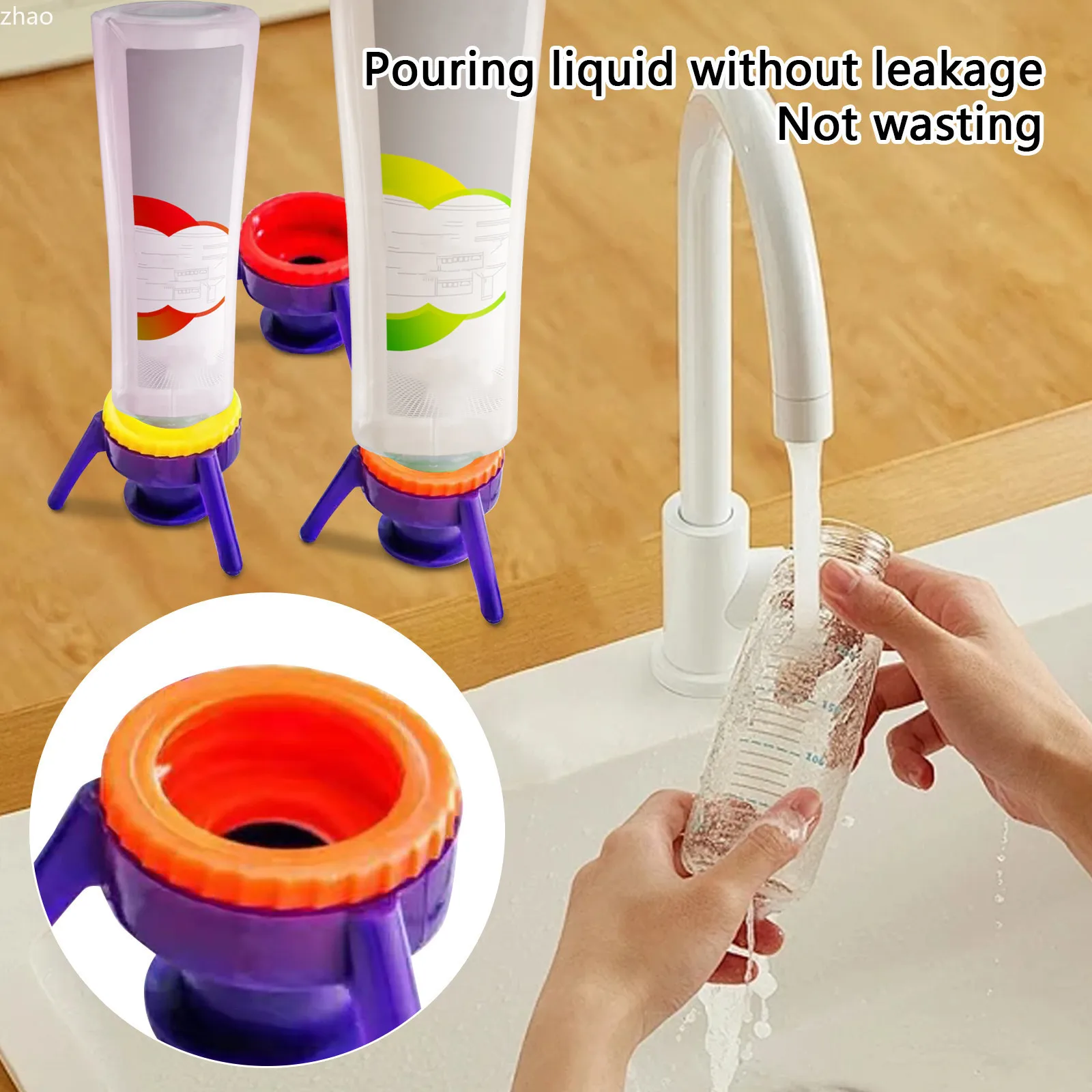 Tampa de garrafa invertida multifuncional, suporte para tripé, gel de banho, shampoo, tampa de garrafa à prova de vazamento, ferramenta viscosa para esvaziar garrafas