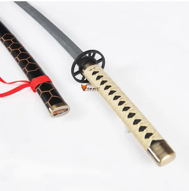 1-1 Replica 104cm Anime Kameda Katana Tachi Sword Painted Solid Wood Blade Fit Exercise Training Cosplay Weapon Props Unsharp