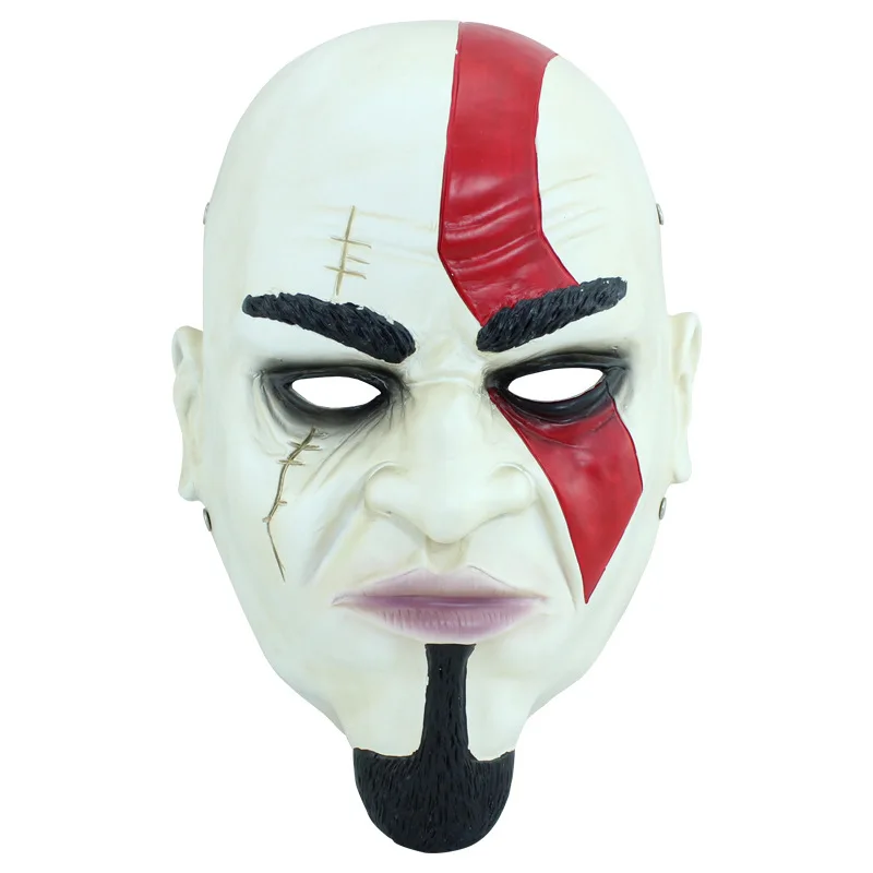 Kratos Resin Mask for Cosplay, Big Beard Warrior, Halloween Party Costume