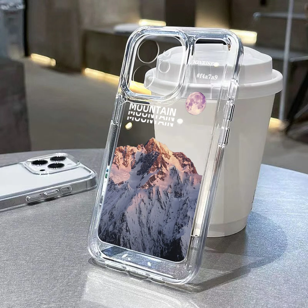 Retro Sunset Snow Mountain Phone Case For Samsung A54 Case S23 Ultra A53 A52S A33 A52 A32 A34 A13 A72 S22 S21 Ultra S20 FE Cover