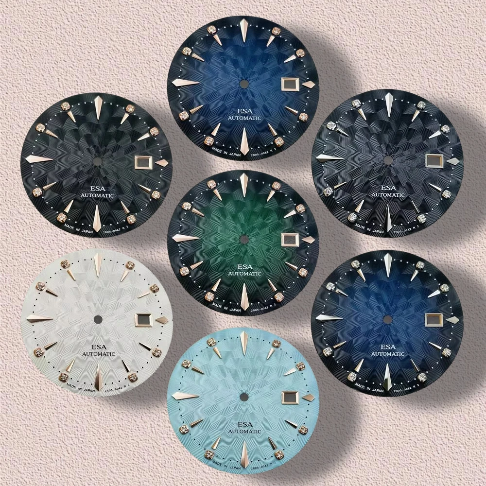 

35mm S Logo Cocktail Diamond Dial Suitable For NH35 NH36 Automatic Movement High Quality Watch Modification Accessories