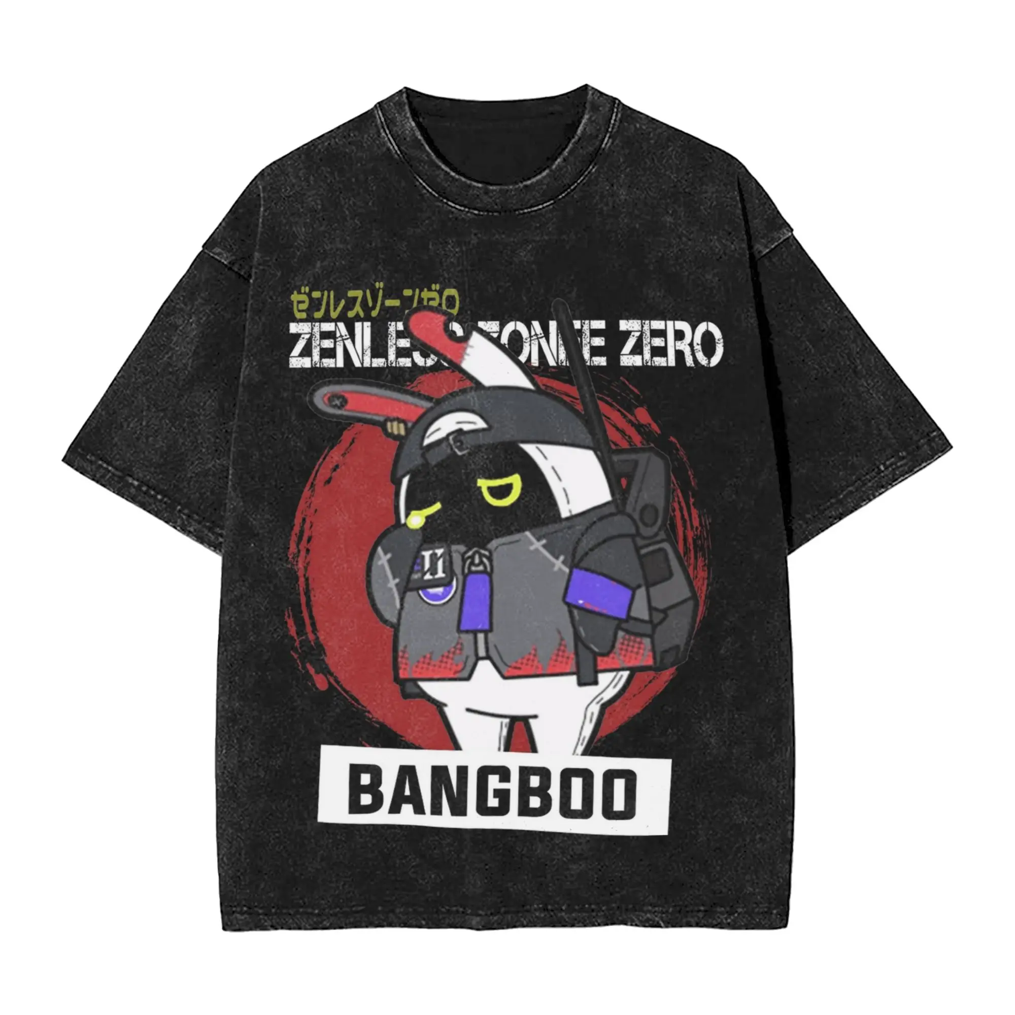Washed T Shirts Bangboo Zenless Zone Zero Hip Hop Vintage T-Shirts Harajuku Streetwear Short Sleeve Tops Tee Shirt for Men Women