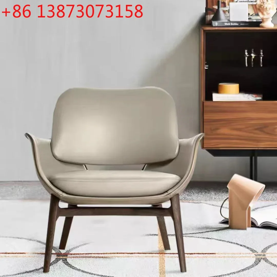 

Leather Lounge Chair Martha Chair Solid Wood Foot Lounge Armchair