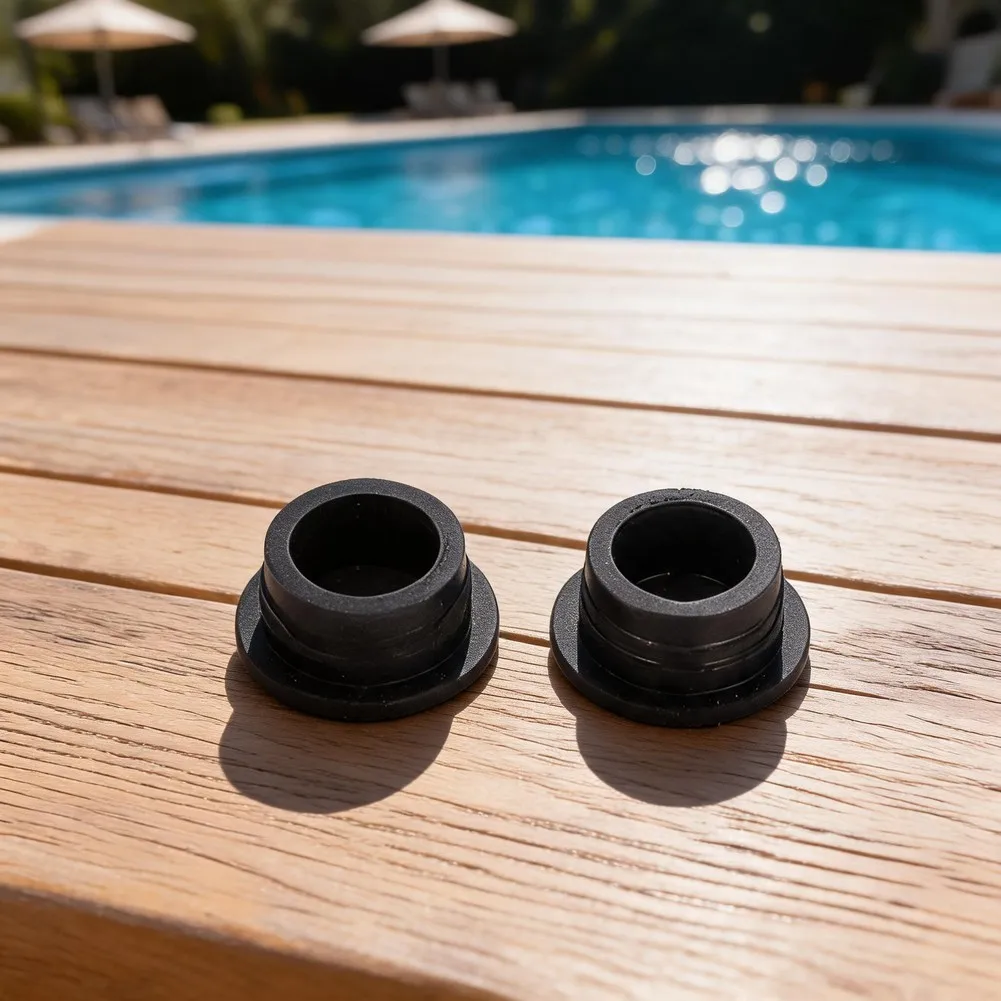 Rubber Pool Ladder Bumpers Replacement Parts For Swimming Pool Steps Safety Gap Easy Install White Black 2 Pieces