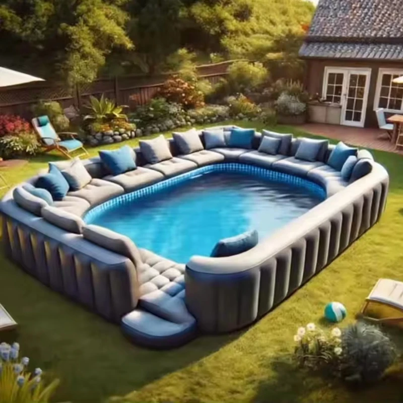 

Commercial inflatable sofa pool with portable lounge, suitable for backyard parties
