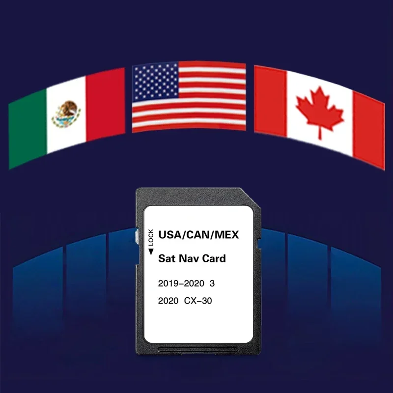 Navigation Update USA CAN MEX Maps 8GB Sat Navi GPS 2022 Version for Mazda 3 CX30 Vehicle Software System