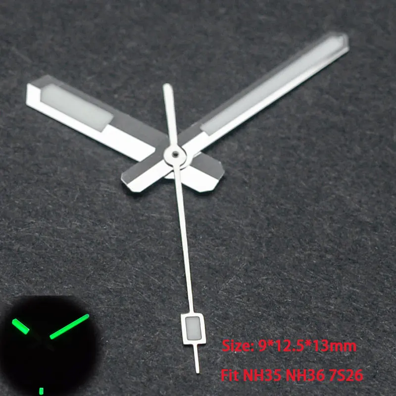NH35 Hands C3 Green Luminous Watch Hands Fit NH34 NH36 NH35 7S26 Movement for SKX007 SRPD Abalone Turtle Watches Repair Part