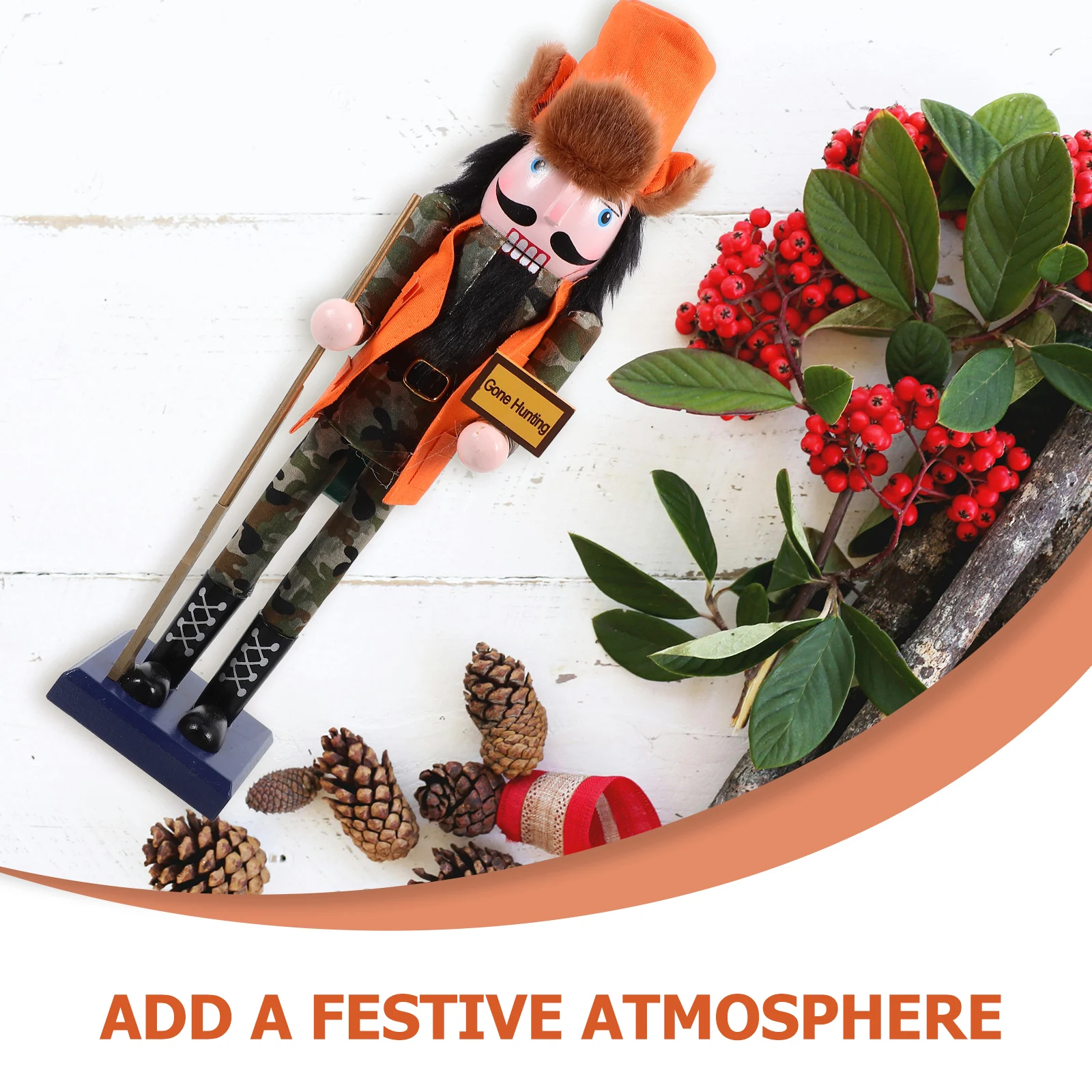 

Nutcracker Ornament Frame Figurine Decorations Figure Hunter Ornaments Home