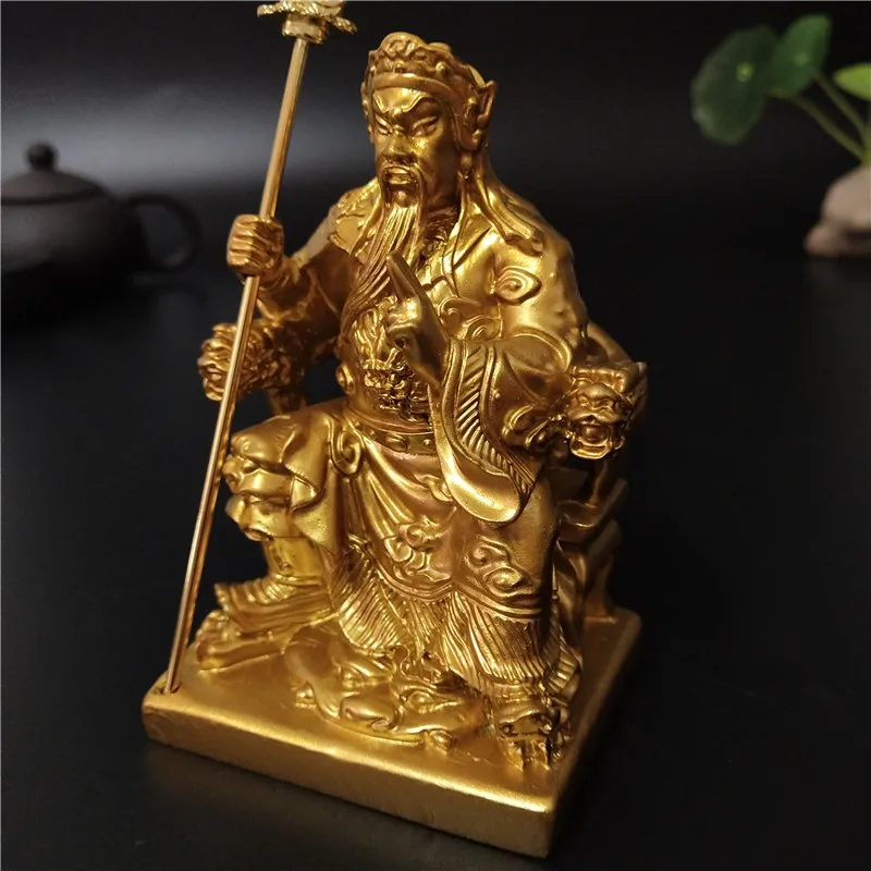 Chinesische Guan Gong Buddha-Statue in Bronzefarbe, Dekorative Kunstharz-Figur, Feng Shui Große Buddha-Skulptur, Heimdekoration – Detail 18