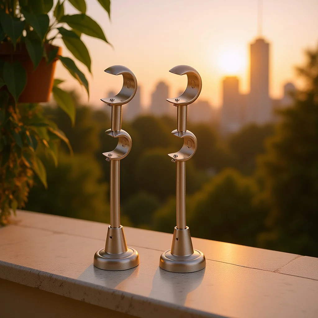 

2Pcs Metal Curtain Rod Brackets for 20Mm and 25Mm Poles Double Tier Holder Strong Iron Build Modern Mounting Drapery Fixture