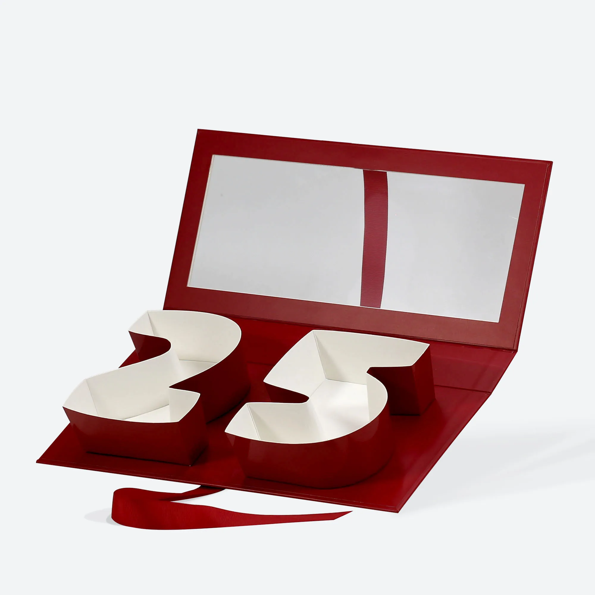 Happy Birthday Packaging Boxes 25 Years old Letter Shaped Luxury Cardboard Gift Box