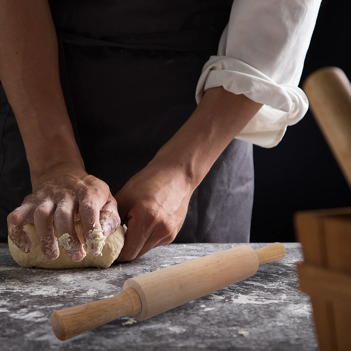 

Rubber Wood Rolling Pin Wooden Dough Pastry Roller For Baking Pizza Pancakes Noodles Fondant Cake Kitchen Utensil Tool