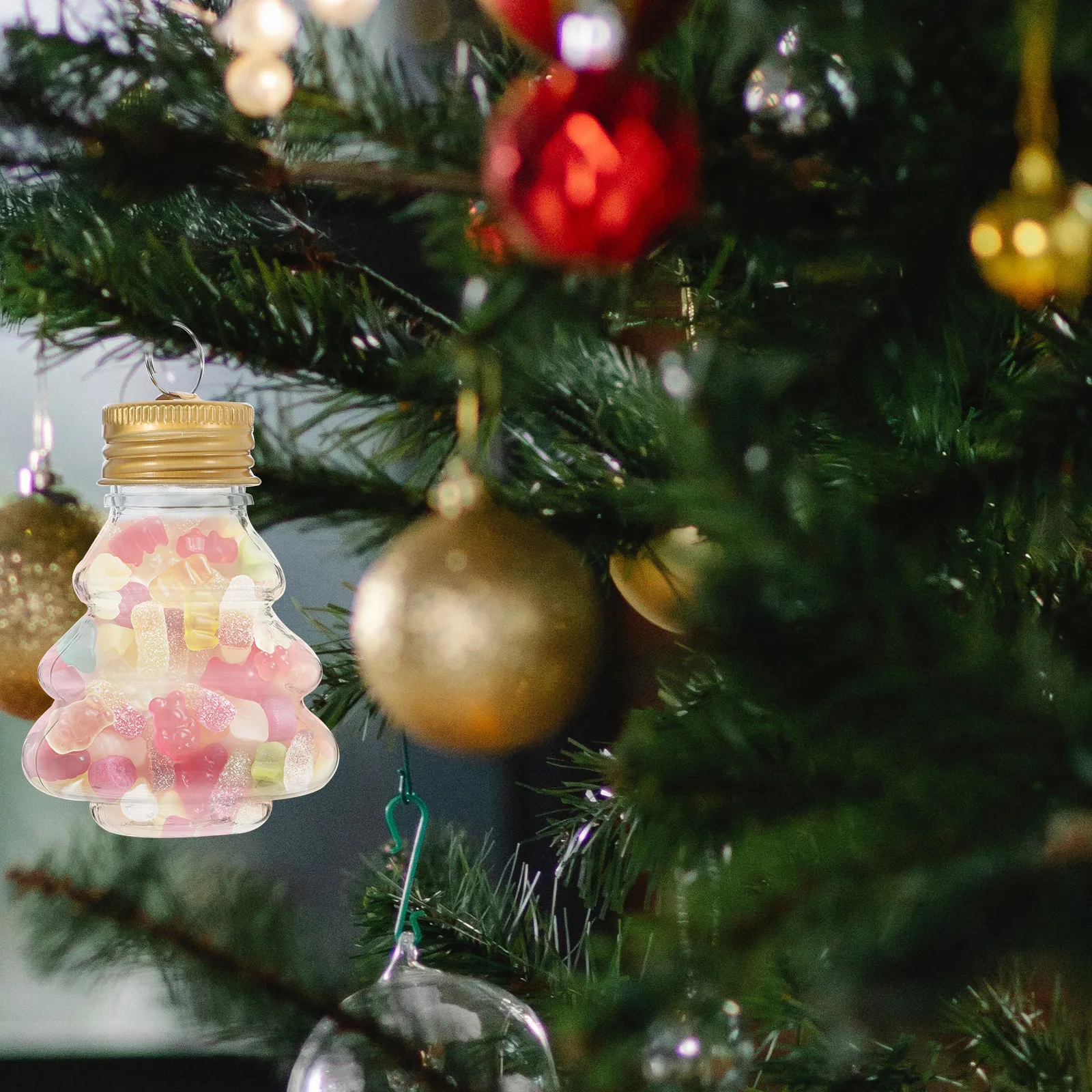 

10Pcs Adorable Christmas Juice Bottles Reusable Portable Drinking Containers with Sealing Lids for Festive Decor Party Gift