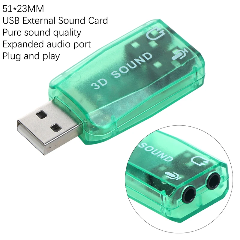 USB Sound Card External Mini Sound Card USB to 3.5mm Interface Stereo Audio Adapter for Win 7 8 Android Speaker Laptop Headset