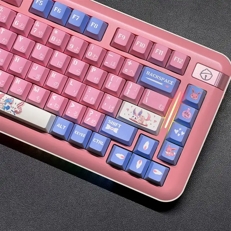 Mechanical Keyboard PBT Keycap Faerie Pink Blue Japanese Cherry Profile DYE Sub ISO Enter 1.25u 1.5u 1.75u 2u 2.25U Shift