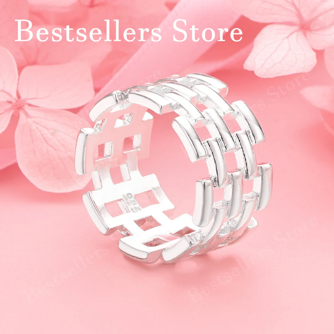 

1 piece of 925 sterling silver 7-10 exquisite woven ring, fashionable women's party wedding gift, jewelry accessories