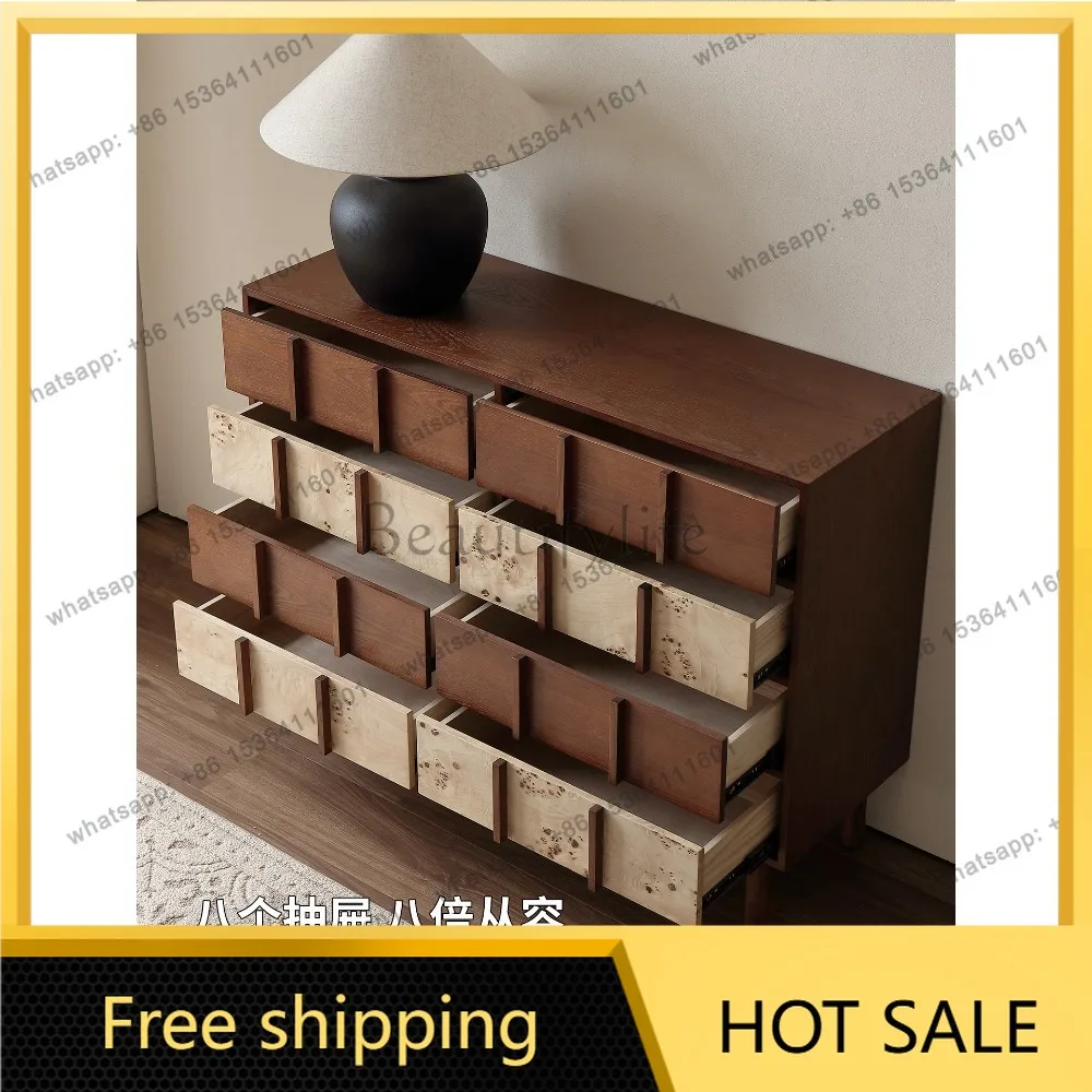 LD retro old tree tumor skin surprise quiet wind 8 chest cabinet modern simple side cabinet