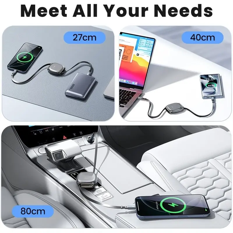 【RECOMMENDED】Retractable USB C 100W Type-C To Lighting Cable For For Laptop Fast Charging Data Cord Phone