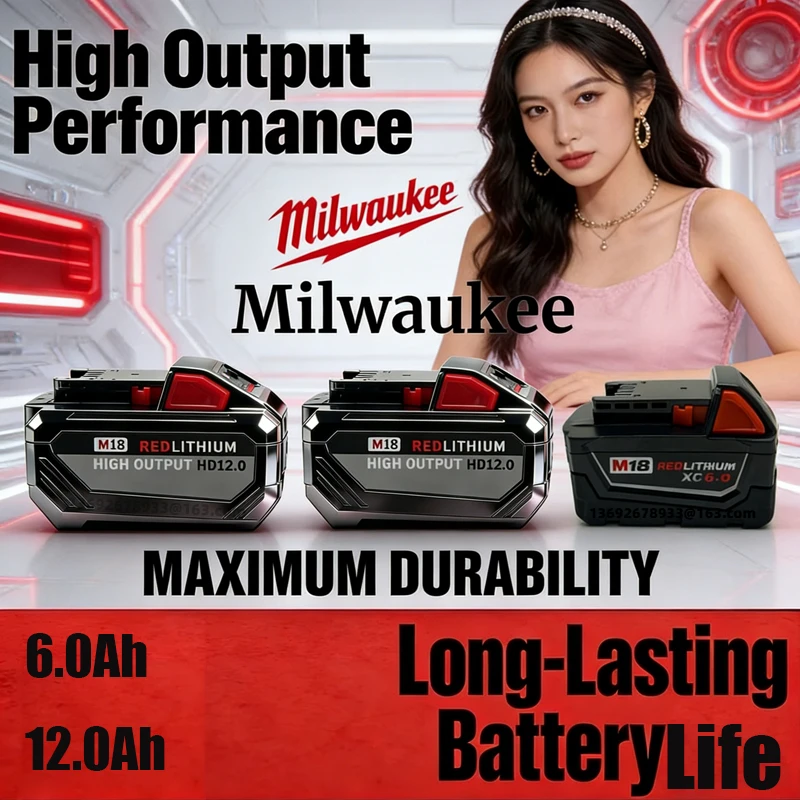 

Original Packing Milwaukee M18 FB8 Battery, 18V 12.0Ah Li-ion Battery, For Durable Power Source for Heavy-Duty Tools