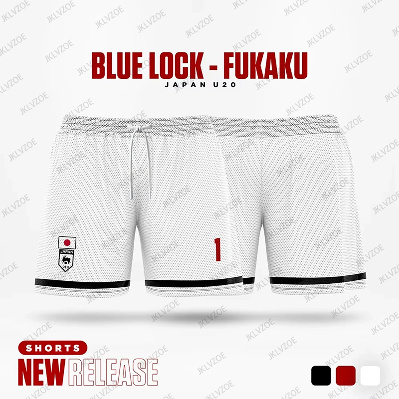

Blue Lock Jersey Japan U20 White Cartoon Anime 3D Print Summer Men Women Shorts Outdoor Sports Fitness Casual Beach Short Pants