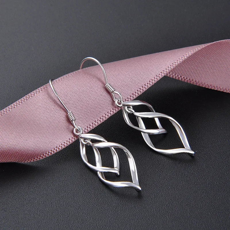 

High Quality Charms 925 Sterling Silver Long Earrings for Woman Elegant Fashion Party Wedding Jewelry Christmas Gifts