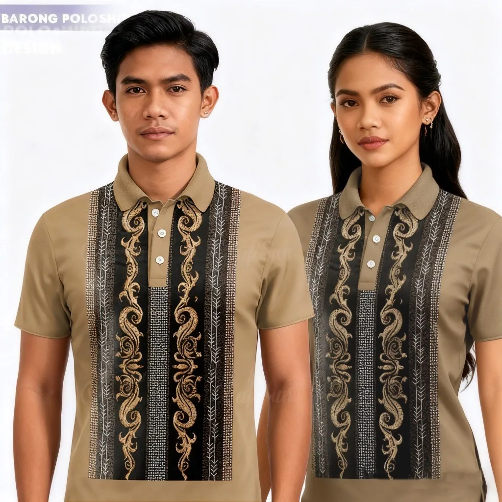 Camisa Polo Unisex Barong 2026, Camisa Polo Estilo Filipino, Manga Corta, Informal, para Festivales