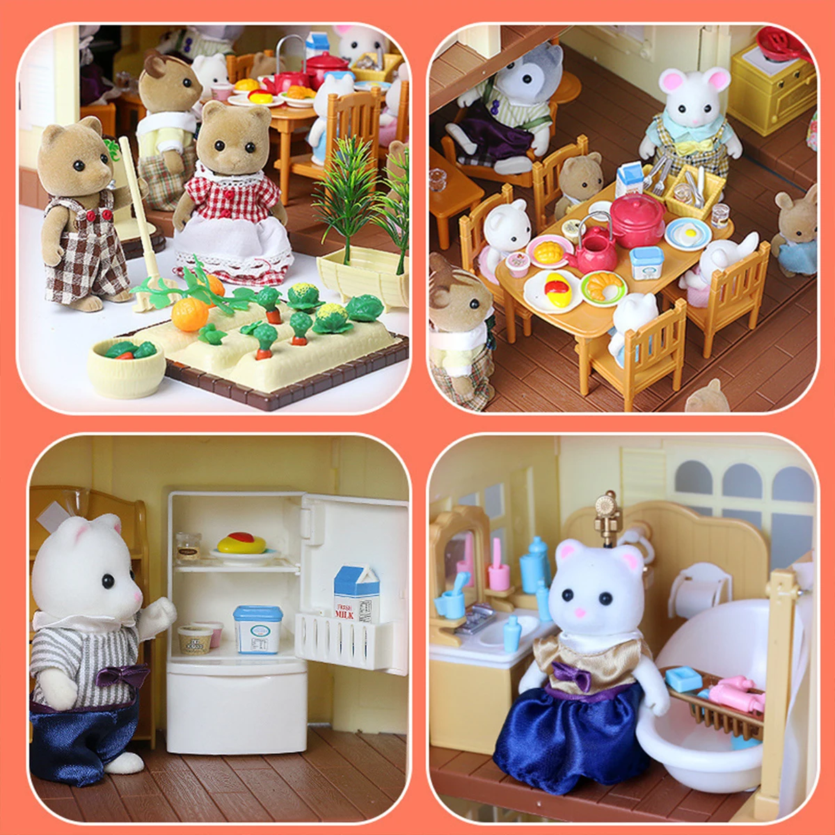 Miniature Furniture 1:12 Dollhouse Kitchen Livingroom Bedroom Set DIY Scene Doll Play Decoration Girl Toy House Birthdays Gifts view 4