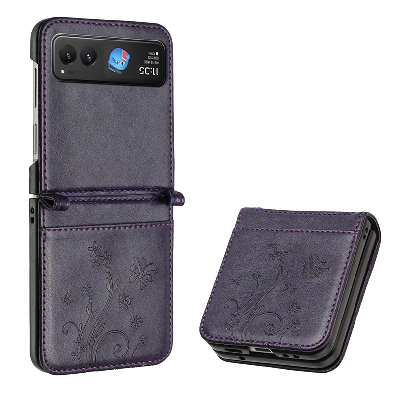 Flip Case For Motorola Razr 60 Ultra 50 40 Razr Ultra 2025 Razr+ 2024 Embossed Butterfly Phone Case Cover