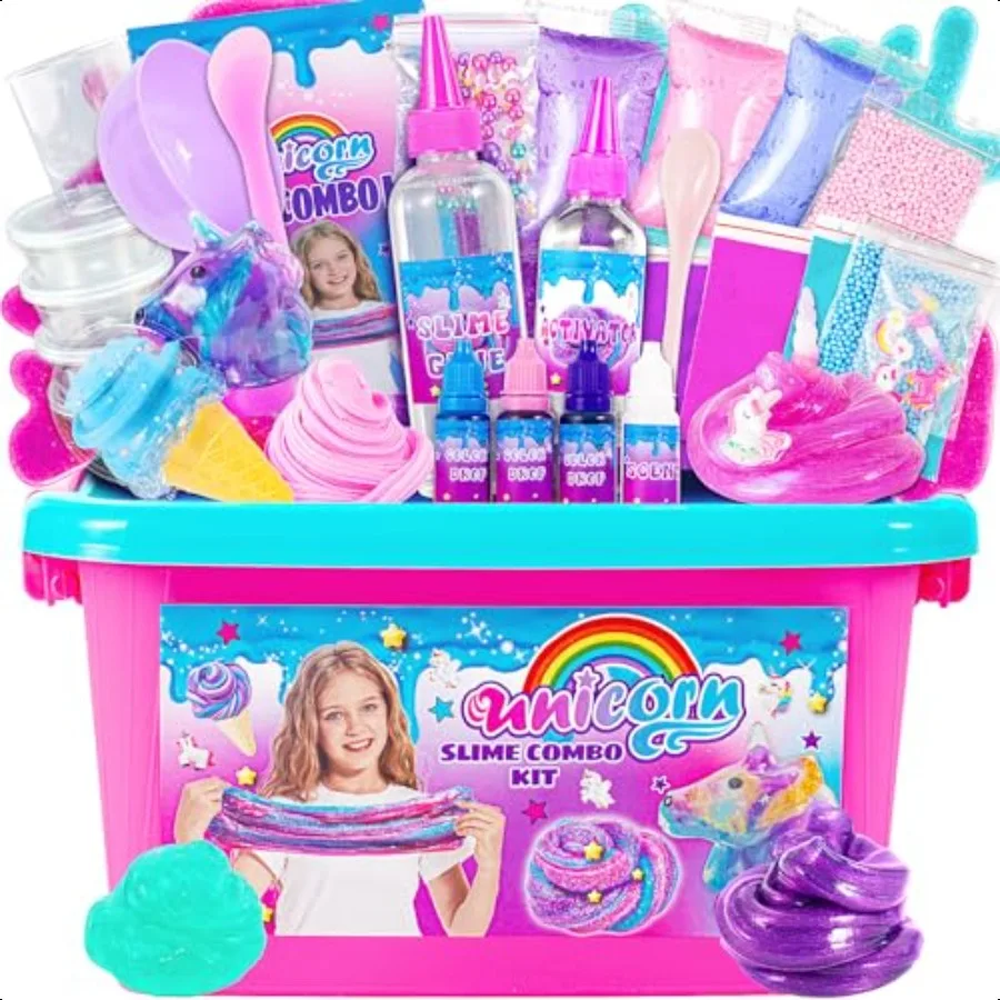 

ZOnFRTO Mini Slime Kit for Girls Glimmer Crunchy Butter and Galaxy Slime for 612 Party Favors for